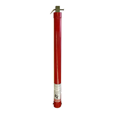 Crommelin 3ft Auger Extension Shaft, heavy-duty red steel construction, designed for extending the reach of post hole diggers. Features secure connection pin, durable finish, and compatibility with PSD earth augers for deep hole drilling in landscaping, fencing, and construction projects.