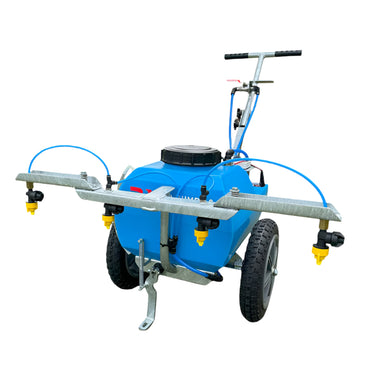 The GK‑30 Turf Sprayer (30 L Greens Keeper) is a compact, durable, and precision-engineered solution for turf maintenance. It features a UV-stabilized polyethylene tank, hot-dipped galvanized frame, folding 1 m spray boom, low-drift TeeJet AIXR nozzles, 12 V Shurflo pump (6.8 LPM @ 107 PSI), and a 5 Ah AGM battery with charger for up to five tank fills per charge