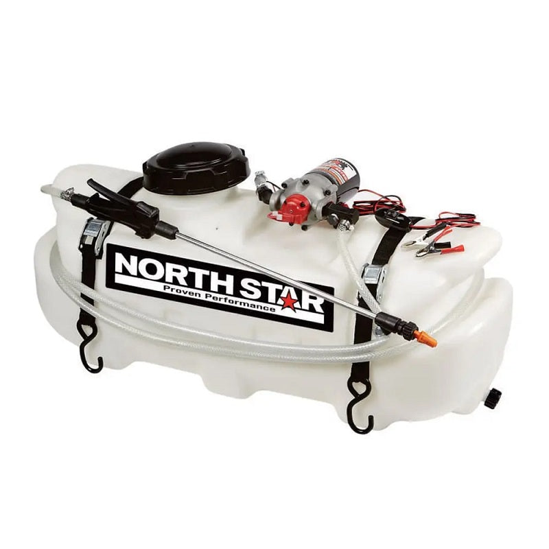 NorthStar 60-litre 12V ATV sprayer with durable tank, adjustable spray wand, and electric pump, ideal for spot spraying and small-scale agricultural or landscaping applications.