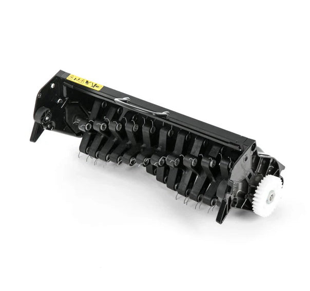 Allett 43cm scarifier rapid change cartridge with precision spring tines designed to remove thatch and moss efficiently, compatible with Kensington cylinder mowers.