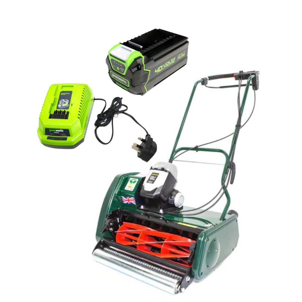 Allett Liberty 43 Cylinder Mower with Battery and Charger — Lofty