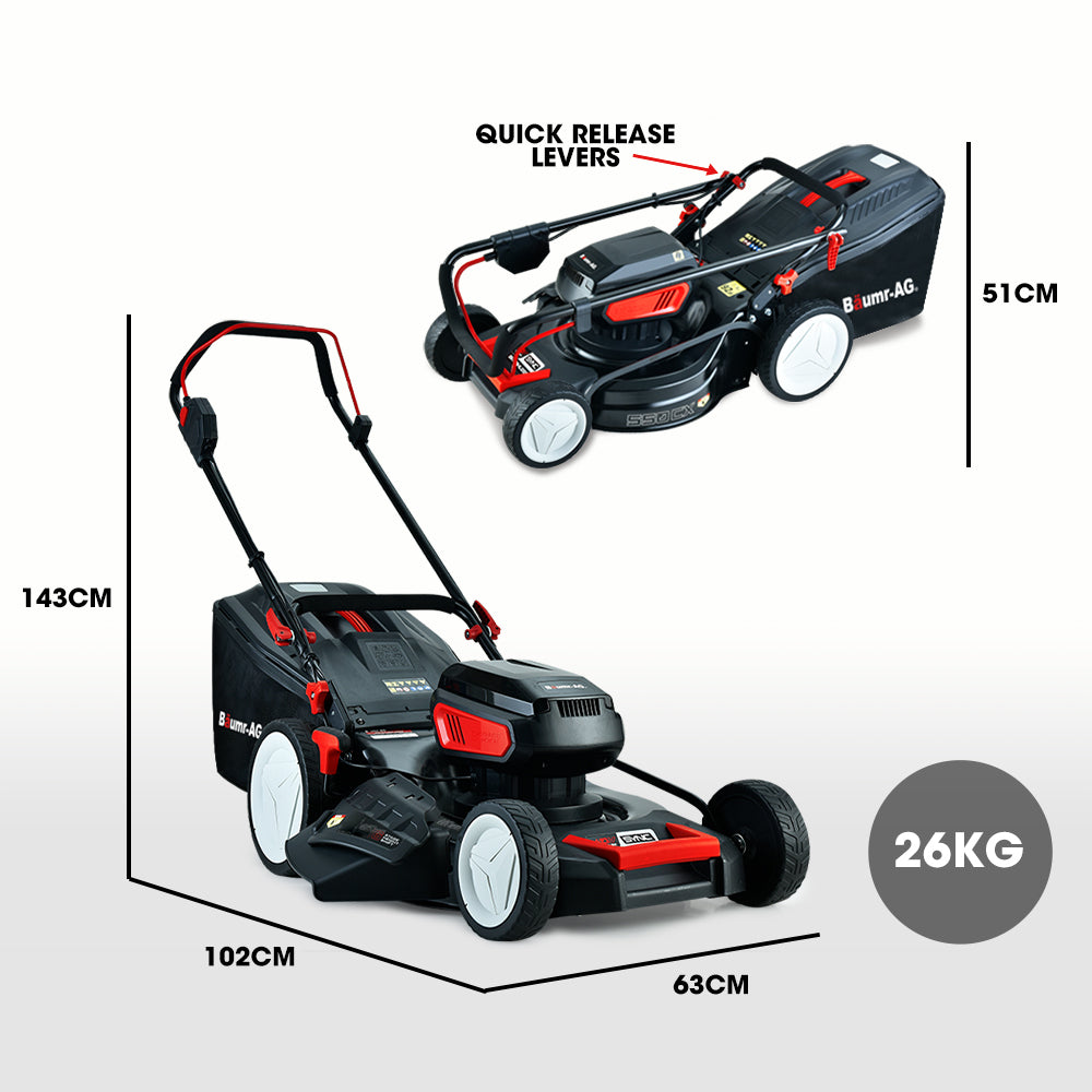 Baumr-AG 550CX 40V SYNC 19'' Cordless Lawn Mower Dimension Drawing