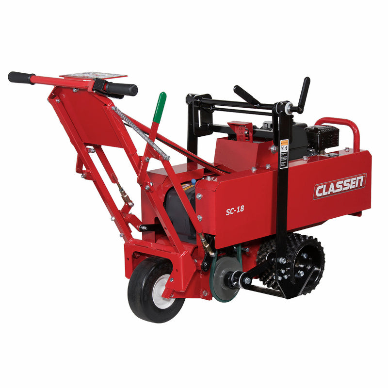 Classen PRO SC-18A 5.5 sod cutter with powerful engine and durable steel frame, ideal for precise turf removal and landscaping applications.
