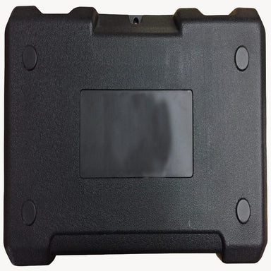 lack heavy-duty star picket driver storage case with rectangular design, reinforced edges, and molded handle, photographed from a top view on a plain white background, designed for safely transporting and protecting Crommelins star picket drivers.