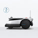 Side view of the ECOVACS GOAT G1 Robotic Lawn Mower on a white background with a 3-year warranty icon. Wire-free robotic mower designed for automated lawn mowing, delivering consistent cutting and easy maintenance for residential gardens.
