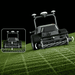 FJD RCM01 Robotic Lawn Mower demonstrating terrain-adaptive mowing on a sloped surface, with its floating commercial cylinder cutting deck maintaining consistent ground contact for precise cutting across uneven golf course terrain.