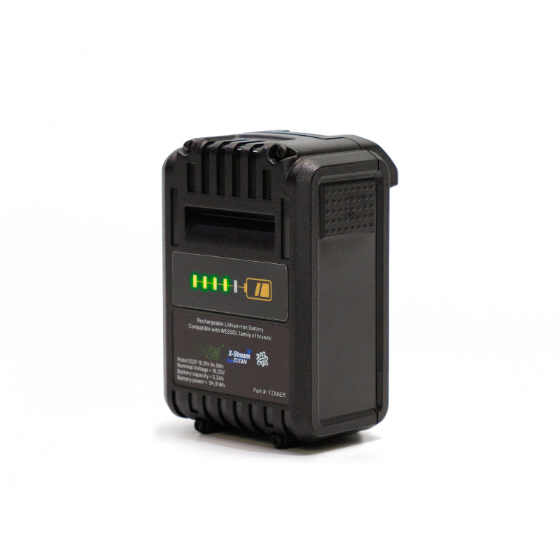 This product is an 18V/5.2Ah Lithium-Ion Battery Pack designed exclusively for FlowZone® sprayers and compatible with the WESGOL family of brands. 