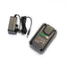 Close-up of FlowZone 18V 2.6Ah lithium-ion battery pack and matching charger, shown on a white background. The black rectangular battery features indicator lights, while the compact charger with power cord highlights the complete charging system for FlowZone sprayers.