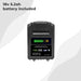 A centered product image of the FlowZone 18V 5.2Ah lithium-ion rechargeable battery pack shown upright against a white and grey background. The LED indicator lights display a full charge, with product branding and specifications clearly visible on the black casing.