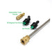 The image displays various quick-connect nozzles and a wand component, typically associated with a FlowZone Typhoon Battery Backpack Sprayer or similar high-pressure sprayer system. 