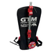 Crommelins GTM Professional Elephant’s Trunk 2 harness with black padded back panel, bold white branding, and mounted red support brackets holding an overhead arm, photographed from the rear view on a plain white background for professional tool-carrying applications.