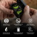 Hands holding ISOtunes Free Aware earbuds case with icons highlighting OSHA compliance, Aware Technology, 25dB NRR, IP67 waterproof rating, 13-hour battery life, and Bluetooth 5.2 connectivity.
