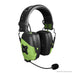 ISOtunes Link Aware electronic Bluetooth earmuffs shown at an angle with padded ear cups and optional boom mic port, featuring sound awareness mode to hear surroundings while reducing harmful noise during construction, landscaping, and workshop tasks.