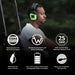 ISOtunes Link Aware electronic Bluetooth earmuffs worn during outdoor equipment operation, highlighting 25 NRR over-ear hearing protection, situational awareness technology, long battery life, water resistance, and optional boom microphone for safer communication in noisy work environments.