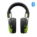 ISOtunes Link Aware Bluetooth earmuffs shown from the rear, featuring electronic sound awareness, padded over-ear noise protection, and adjustable headband, used to reduce harmful noise while allowing awareness of surroundings during worksite and outdoor tasks.