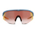 Front view of LIIVE Safety Chisel Mirror sunglasses in grey frame with red mirrored lens. Modern wraparound design provides full UV protection and impact resistance, ideal for outdoor work, sports, and industrial environments.