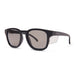LIIVE Safety Crafter Polarised sunglasses in matte black with clear side blinkers. Features round-frame design, smoke lenses, and durable side protection—ideal for tradies and outdoor work safety.