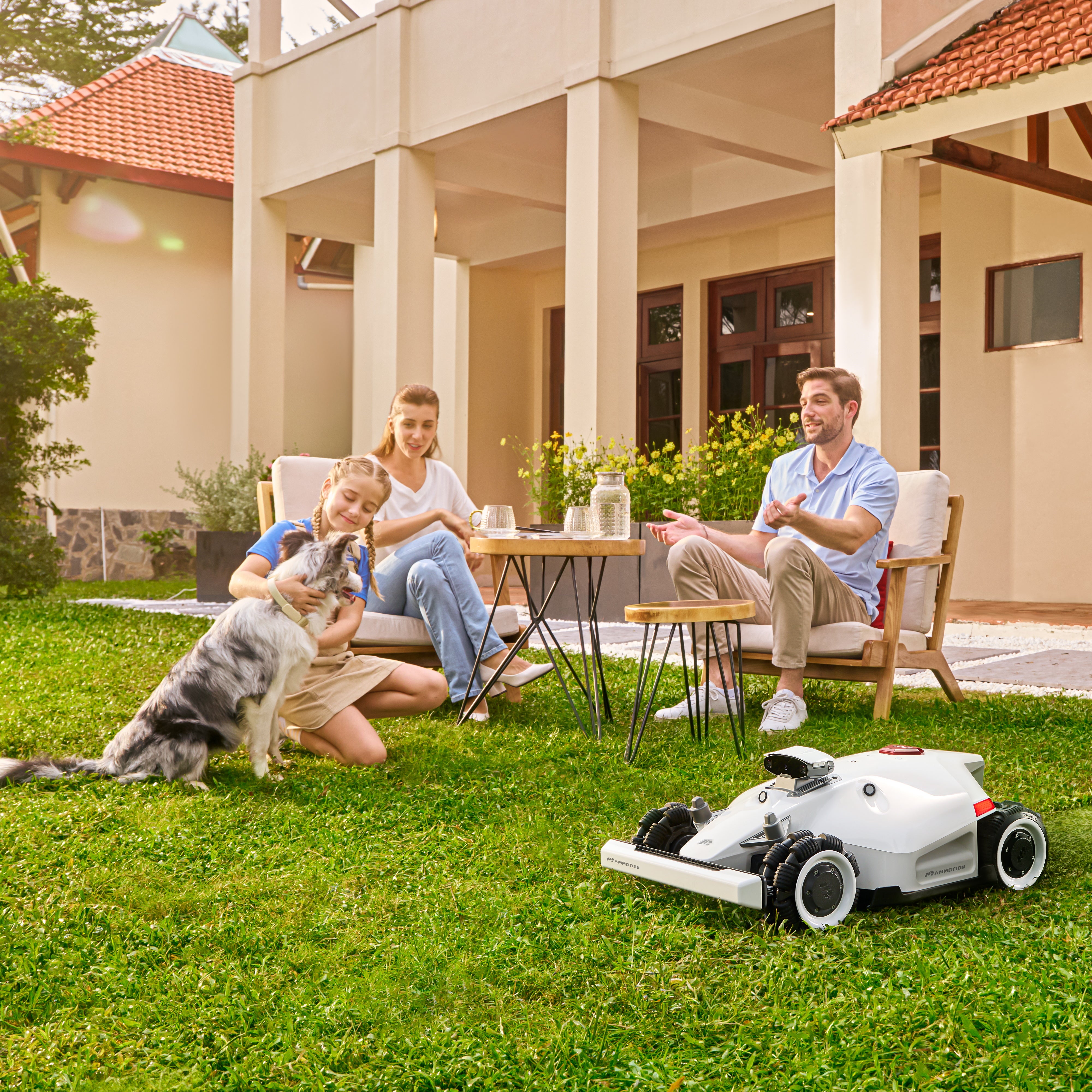 LUBA 2 AWD 1000 Perimeter Wire Free Robot Lawn Mower Lifestyle