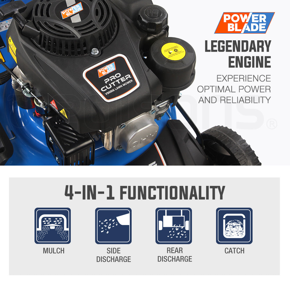 PowerBlade VS600e 18'' 175cc Electric Start Self-Propelled 4-Stroke 4in1  Lawnmower