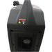 Close-up side view of the Predator BQH3300-A generator showing the ventilation grille, heat exhaust fan, and a visible safety warning label marked “HOT SURFACE.” The durable black casing houses the internal engine components and enhances safe outdoor operation