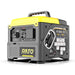 The image displays a RATO R1250i 1kW 56cc Inverter Generator, a compact and portable power source designed for recreational activities and powering small appliances. 