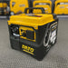 RATO R1250i gasoline inverter generator, primarily black with a prominent yellow top and handle. The generator is compact and features a quick start guide diagram on its side panel, illustrating the steps for starting the unit. The label on the generator indicates its model number, R1250i, and highlights its "GASOLINE INVERTER GENERATOR" type, with "1100 STARTING" and "1000 RUNNING" specifications for its power output. 