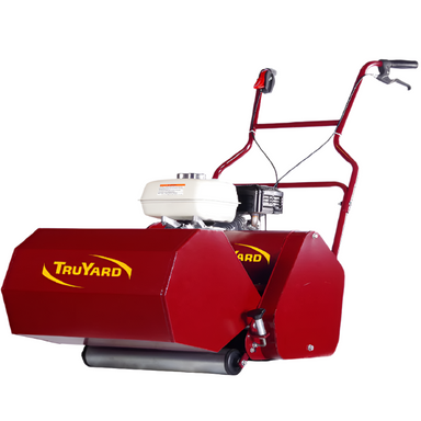 The Truyard RM45 Classic Honda GX200 features an 18” precision-cut reel mower with a reliable Honda engine, self-propelled drive, adjustable cutting height, and durable steel construction — perfect for achieving a clean, professional lawn finish every time.