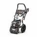 Rato Pressure Washer PW2700-V shown from a side angled view on a white background, featuring the petrol engine, spray gun and lance, nozzle tips, large wheel, soap tank and upright handle frame.