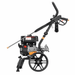 Rato PW3100-H – High Pressure Washer 2600–2700 PSI shown in side profile on a white background, featuring the pump assembly, petrol engine, large wheel, coiled hose, trigger gun and extended spray lance.