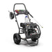 Angled front view of the Rato PW4200-H petrol pressure washer, delivering 4200 PSI (290 bar) with 4.0 GPM flow. Built with a powerful OHV engine, durable steel frame, pneumatic tyres, and ergonomic spray gun for tough industrial and heavy-duty cleaning.
