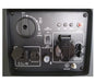 Close-up of the Rato R2500iS inverter generator control panel showing power dial, choke, ESC throttle switch, DC breaker, AC reset button, parallel operation outlets, grounding terminal, and multiple ports including USB, DC 12V, and AC socket with protective covers.