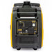 Front-facing view of the Rato R3100iE inverter generator showing detailed control panel with outlets, switches, and labeled indicators. The yellow and black portable generator provides 3000W power, designed for outdoor, camping, or backup electricity with easy-to-use interface.