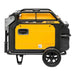 Side view of the Rato R6000iE inverter generator in bright yellow with black frame, showing rugged wheels, sturdy support legs, and a sleek enclosed body. Heavy-duty 5500W generator designed for mobility, outdoor power, and reliable performance in demanding conditions.
