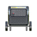 Front control panel view of Rato R8000iE 7.5kW inverter generator with multiple AC outlets, circuit breakers, digital display, and rugged design. The yellow and black housing highlights its durability, reliability, and suitability for home backup and industrial power applications.