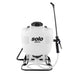 Solo 425LC 15-litre manual backpack sprayer with durable white tank, black wand, and ergonomic frame. Ideal for spraying herbicides, pesticides, and fertilizers in large gardens, farms, and landscaping applications. Made for professional use.