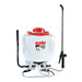 Solo 425 15-litre  backpack sprayer with white tank, red cap, and adjustable spray wand. Durable and ergonomic design for applying herbicides, pesticides, and fertilizers in garden, agricultural, and commercial use. Made in Germany.