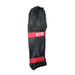 Crommelins GTM Professional black carry bag with red straps and white logo, cylindrical shape with drawstring closure at the top, photographed from the front-side angle on a plain white background, designed for storing and transporting the Elephant’s Trunk harness.